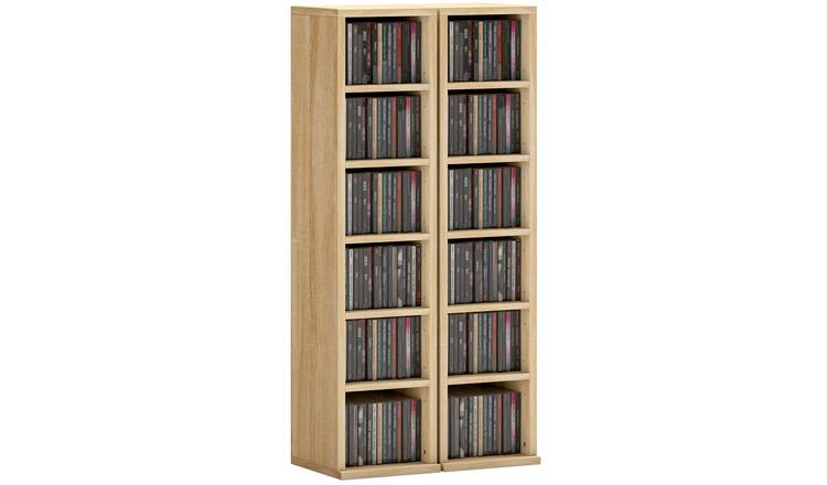 HOMCOM Set of 2 Storage Units with Adjustable Shelves - Oak