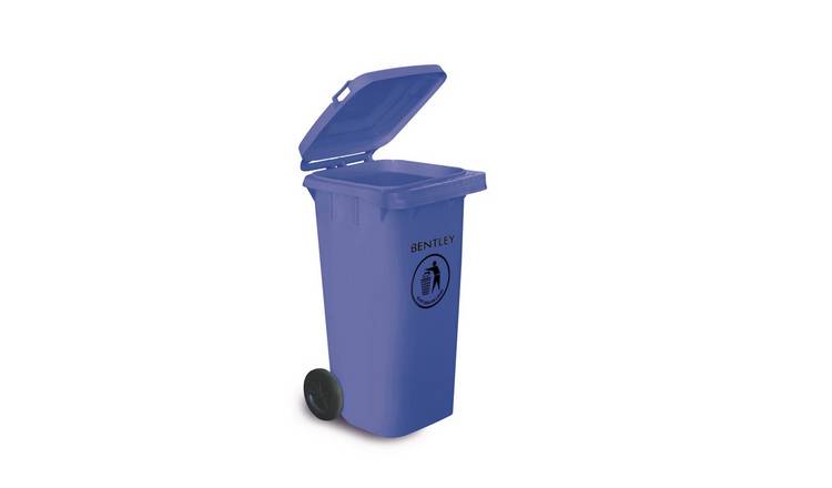 Charles Bentley 120L Outdoor Household Waste Medium Rubbish Wheelie Bin - Blue