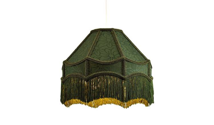 Happy Homewares Victorian Empire in Forest Green Fabric Pendant Shade - 30cm