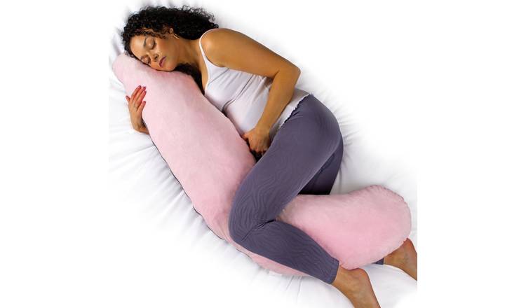 Aamira L Shape Memory Foam Pregnancy Pillow 145cm - Pink