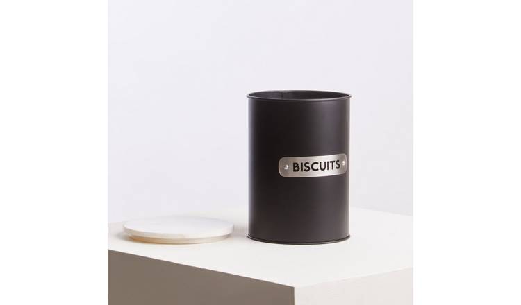 Orsina Liberty Enamel Marble Biscuit Canister – Black and White