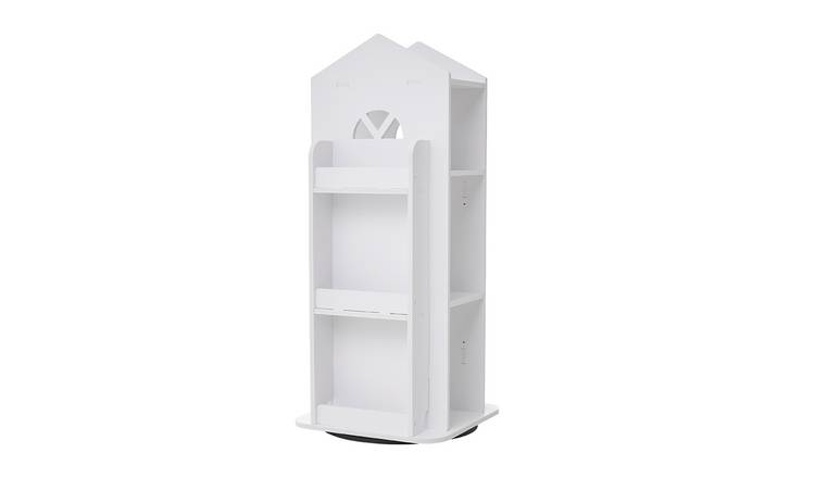 Living and Home 4-Tier Castle Kids Rotating Bookshelf - White