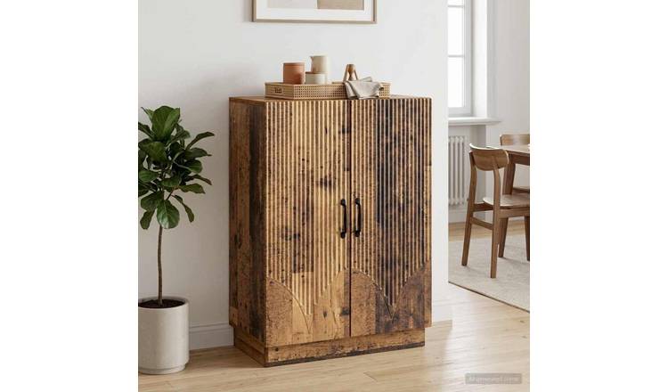 Walplus 2 Door Rectangular Sideboard - Old Wood - 66 x 34.5 x 87 cm