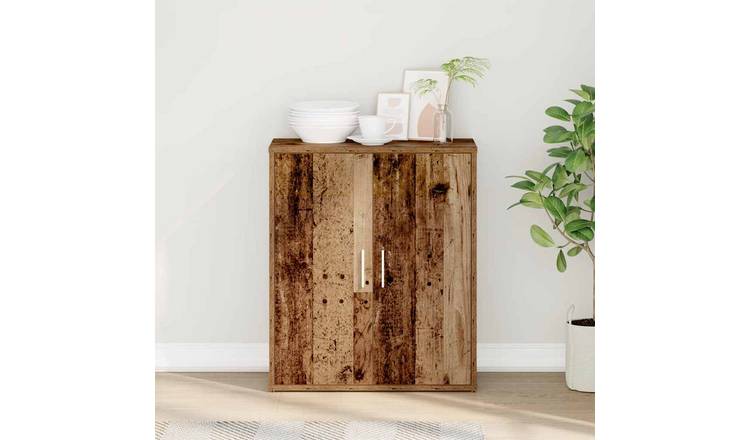 Walplus Engineered Wood Sideboard - Old Wood - 60 x 31 x 70 cm