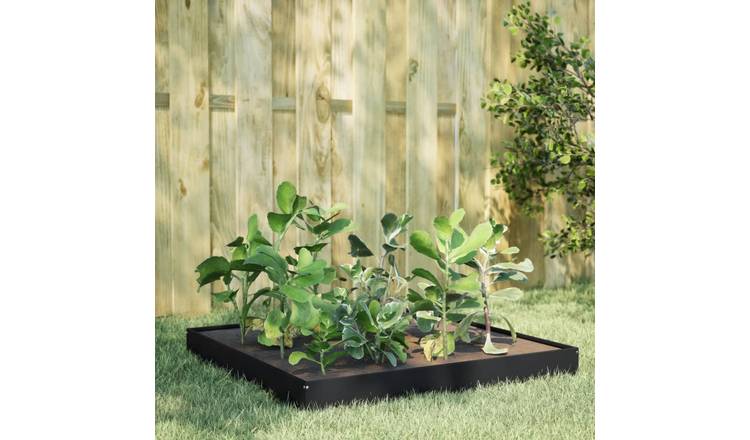 Walplus Steel Raised Garden Bed - Black - 100 x 100 x 18.5 cm