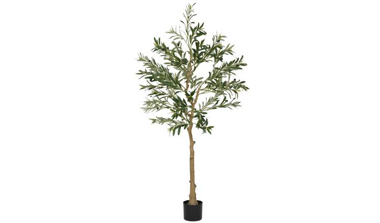 HOMCOM 5FT Artificial Olive Tree with Pot- Green