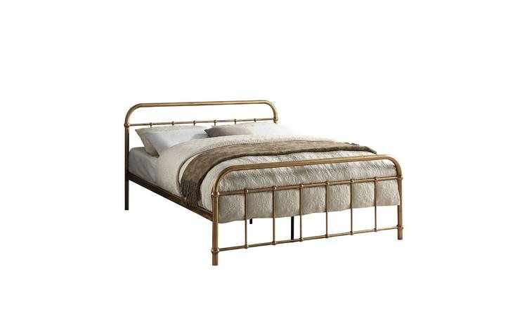 Slumberworks Tewin Vintage Smal Double Bed Frame – Brass