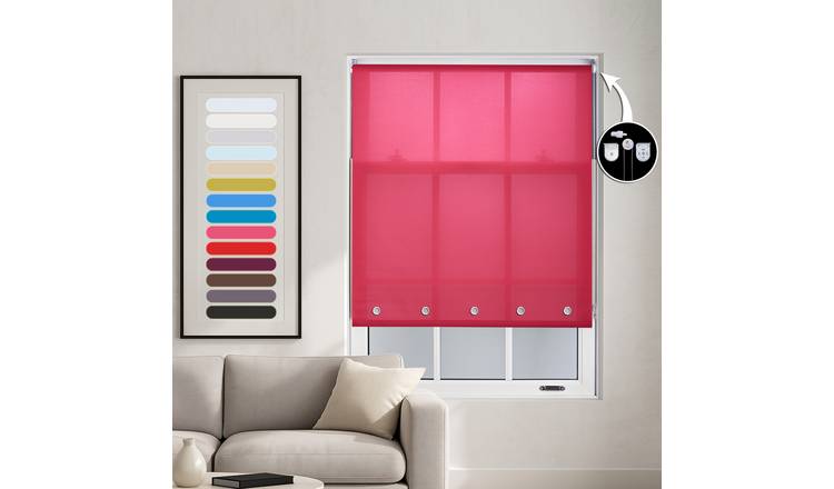 Furnished Fuchsia Daylight Roller Blind witth Round Eyelets - 60cm x 165cm