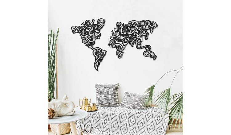 Decortie Metal Wall Art Tribal - Metal Finish - Black
