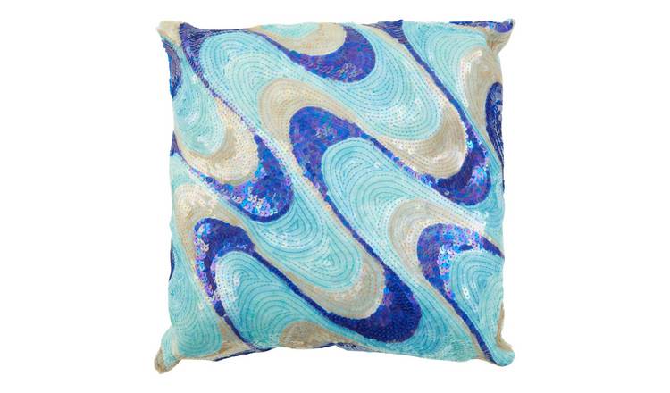 Orsina Diva Sequin Square Cushion – Turquoise