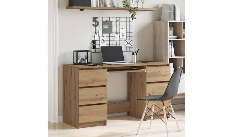 Walplus Engineered Wood Writing Desk - Oak - 140 x 50 x 77 cm