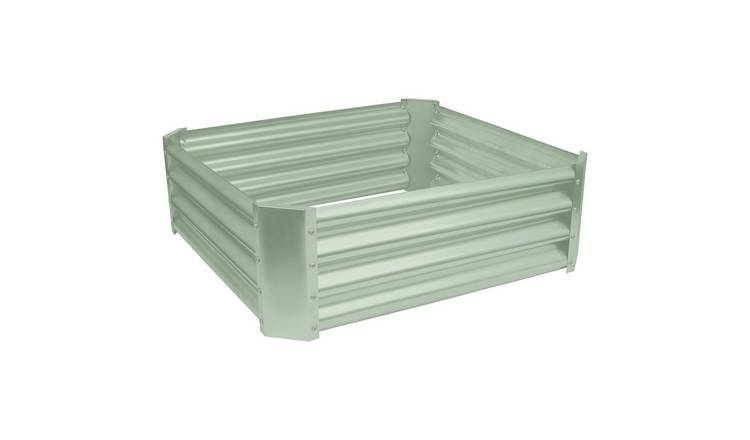 Harbour Housewares Square Steel Raised Garden Bed - 90cm x 90cm - Green
