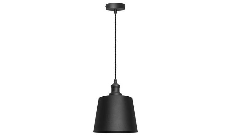 Energy Light Bulbs Tapered Drum Metal Ceiling Pendant Light - Black
