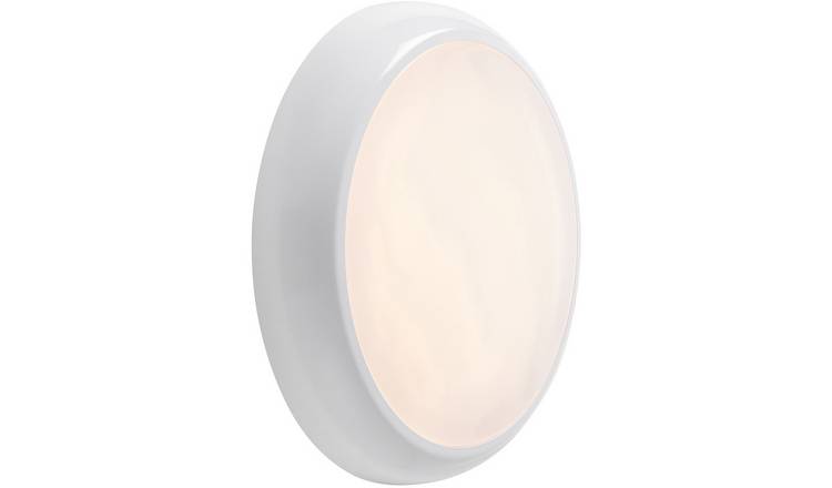 Loops Direct 31.6cm LED Emergency Bulkhead Light - Gloss White