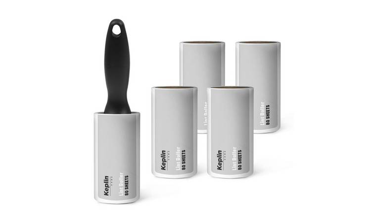 Keplin Refillable Lint Roller Set 5 x 80 Sheets - Black