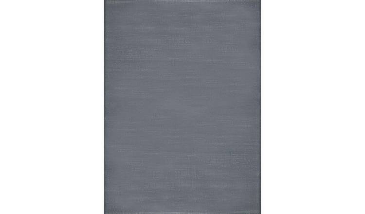 The Rugs Anthracite Urban Reversible Plain Outdoor Rug - 240 x 340cm