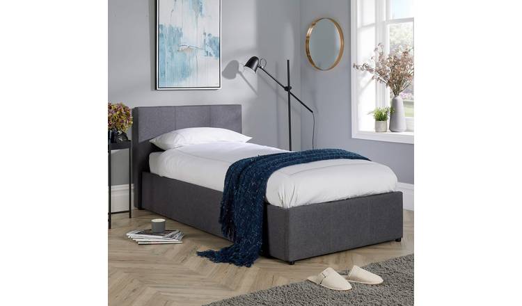 Home Source Endura End Lift Ottoman Storage Bed - Single - Grey
