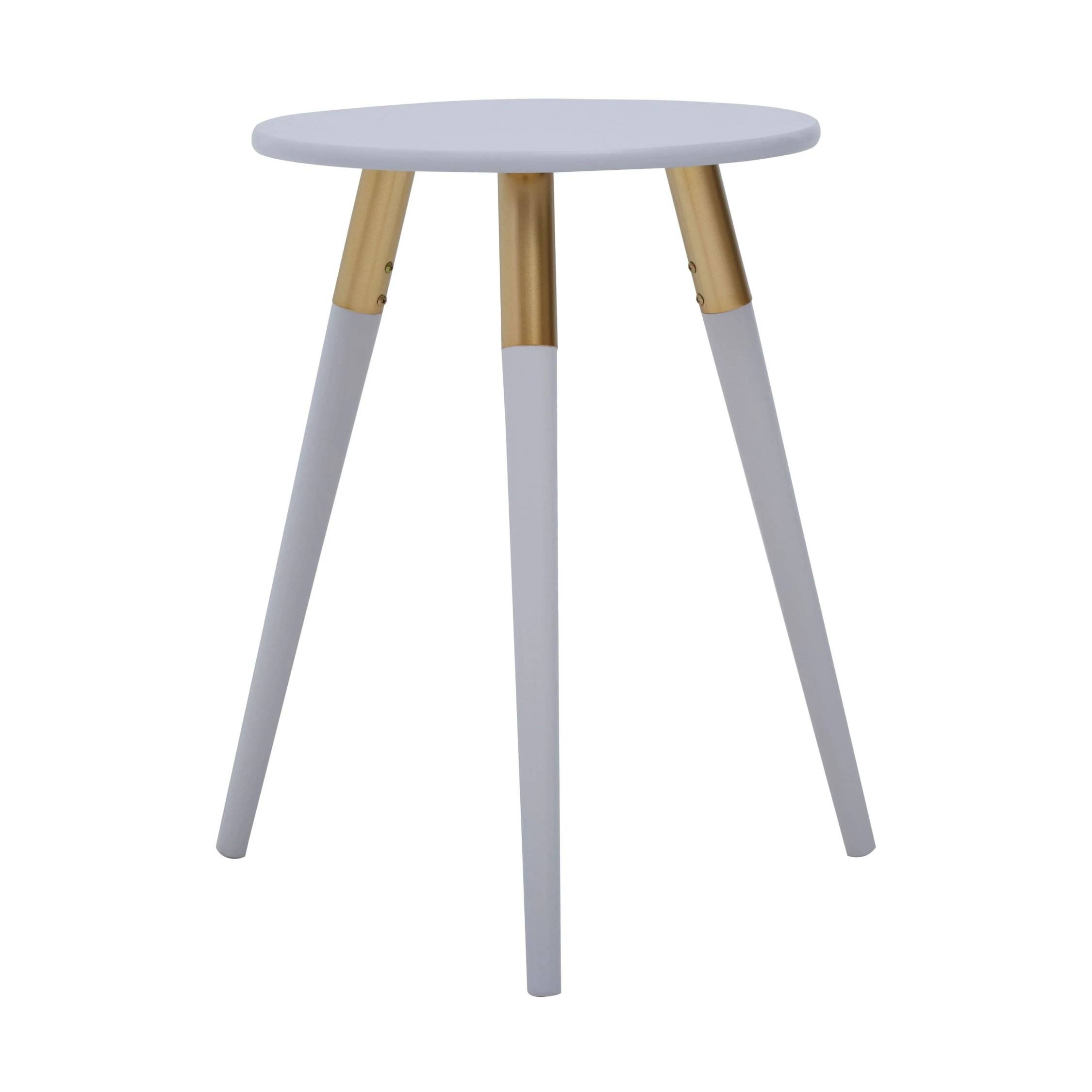 Orsina Nostra Round Rubberwood Side Table – Grey - Image 1