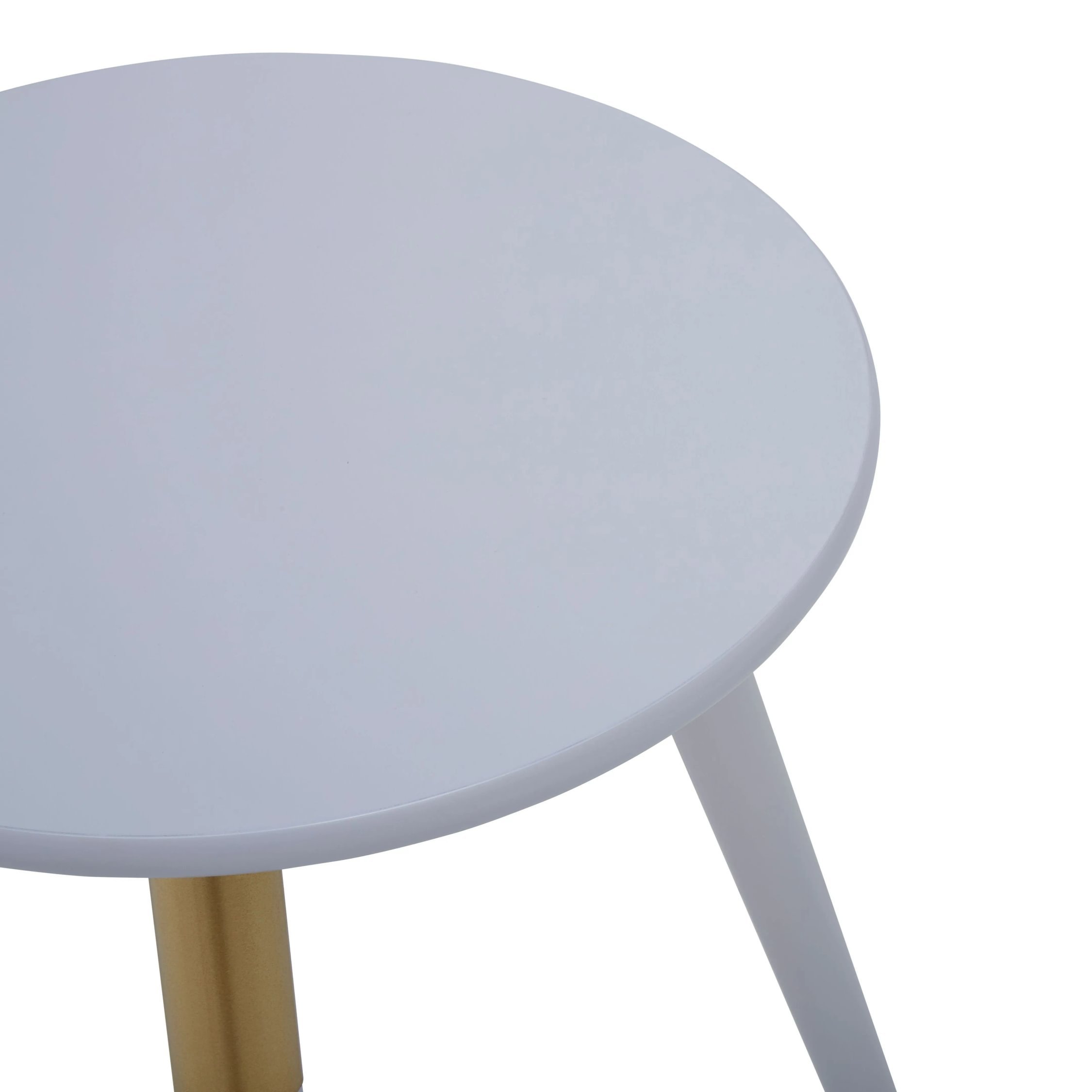 Orsina Nostra Round Rubberwood Side Table – Grey - Image 3