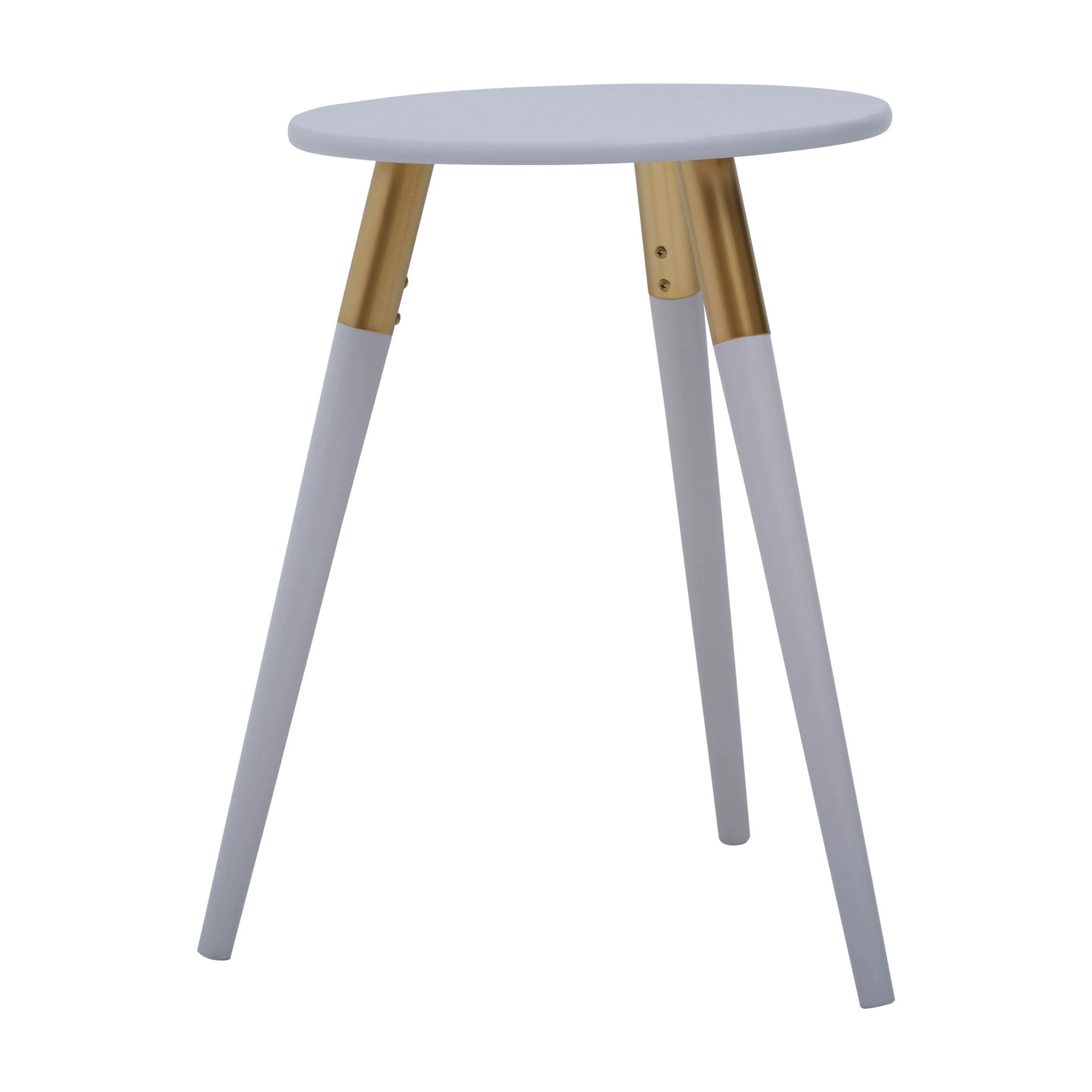 Orsina Nostra Round Rubberwood Side Table – Grey - Image 4