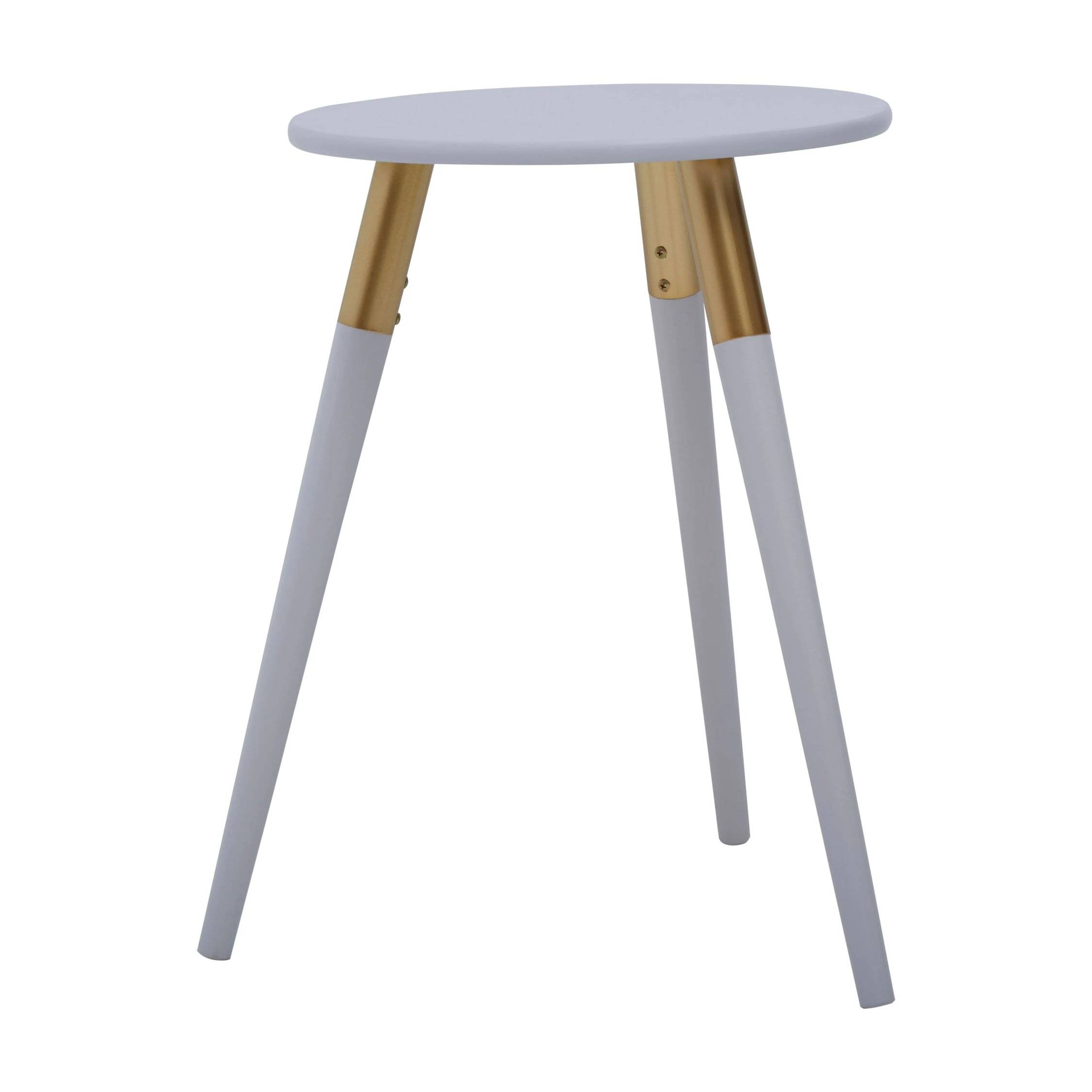 Orsina Nostra Round Rubberwood Side Table – Grey - Image 4