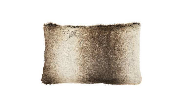 Orsina Bosie Lamina Ombré Faux Fur Rectangular Cushion – Mocha