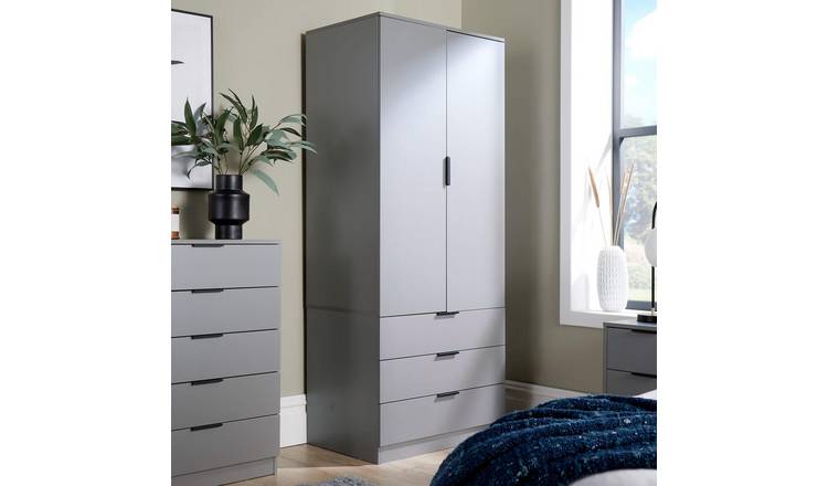 Home Source Phoenix 2 Door 3 Drawer Wardrobe - Grey