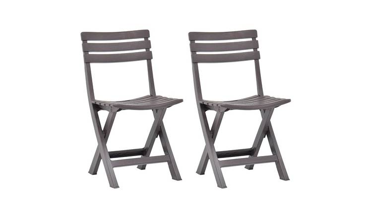 Walplus 2 Piece Plastic Folding Chairs - Mocha - 44 x 41 x 78 cm