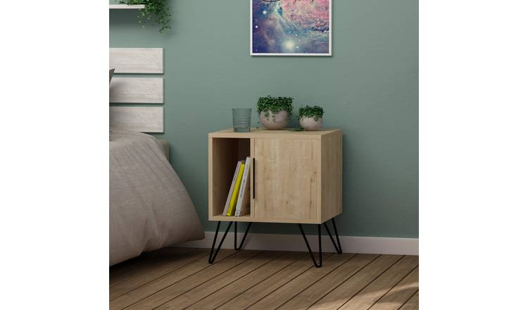 Decortie Glynn Particleboard Bedside Table - Oak