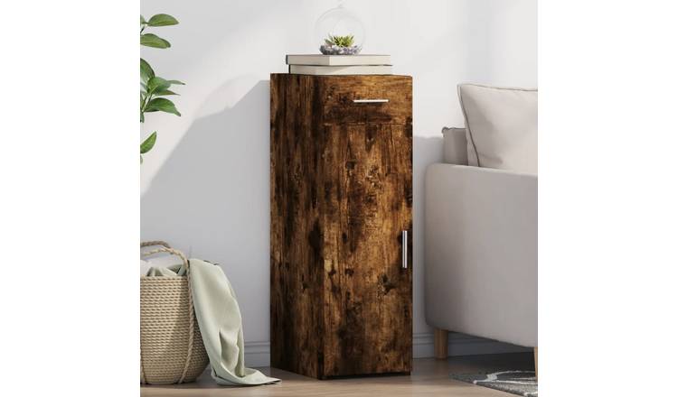 Walplus Engineered Wood Sideboard - Smoked Oak - 30 x 42.5 x 93 cm