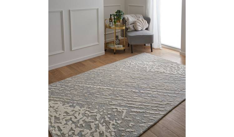 Mega Flooring Blue Modern Abstract Rug - 120 x 170cm