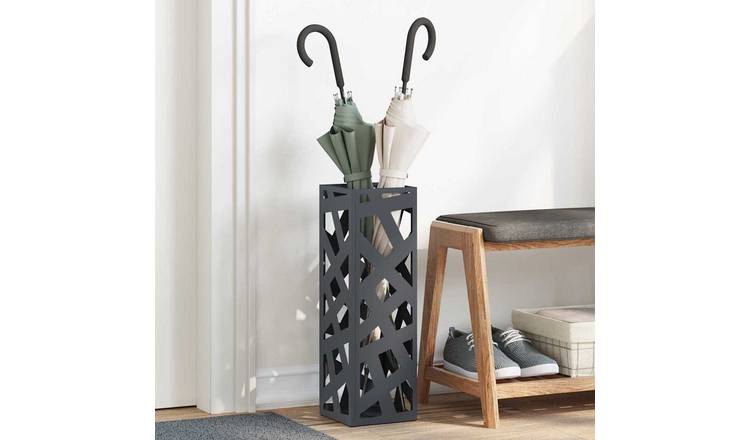 Walplus Hallow Umbrella Stand Metal - Anthracite - 15.5 x 15.5 x 49 cm
