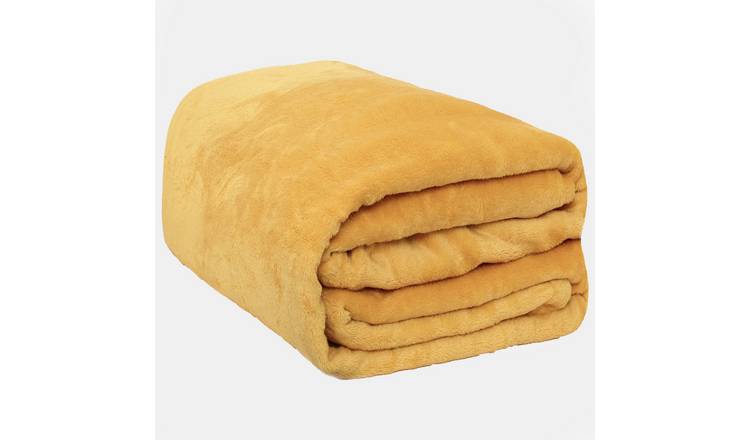 OHS Ultra Soft Blanket Throw - 120 x 150cm - Ochre