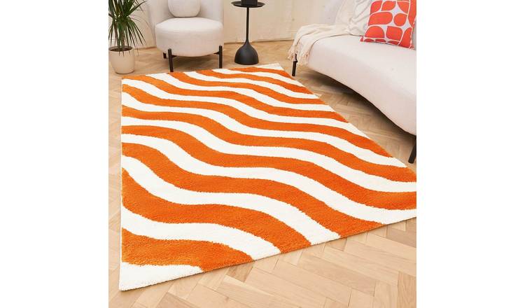 The Rugs Orange Joli Wavy Rug - 240 x 340cm