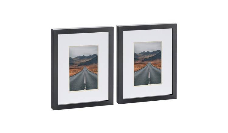 Nicola Spring Photo Frames - 8" x 10" with Mount - Set of 2 - Black