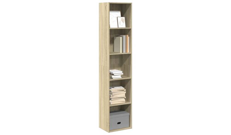 Walplus Engineered Wood Bookcase - Light Oak - 40 x 30 x 189 cm