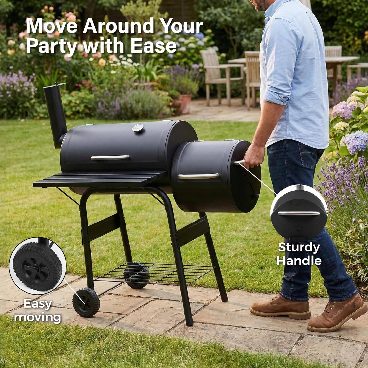 Vivo Technologies Charcoal Barrel BBQ Smoker Grill - Image 5
