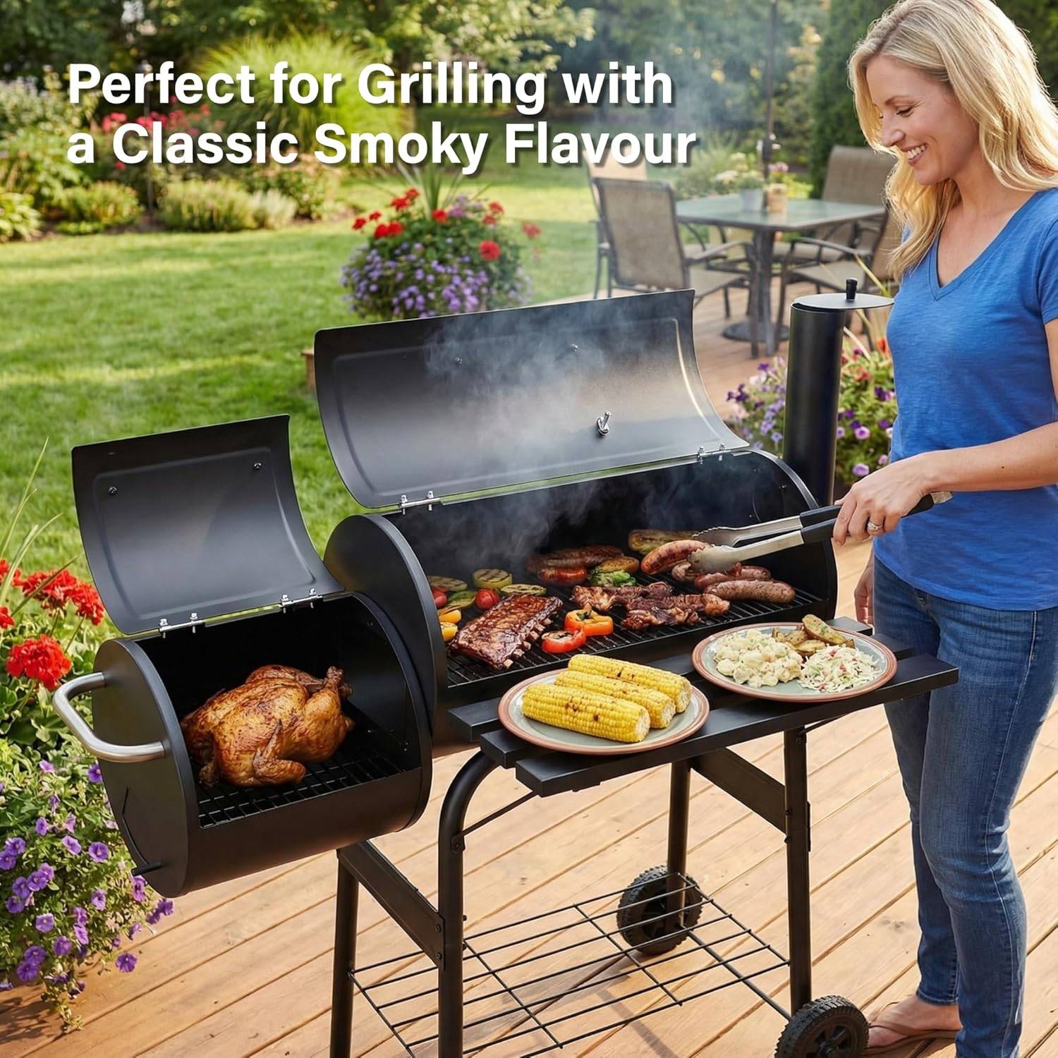 Vivo Technologies Charcoal Barrel BBQ Smoker Grill - Image 6