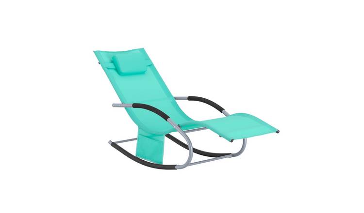 SoBuy Outdoor Garden Seating Sun Lounger Rocking Chair - Turquoise