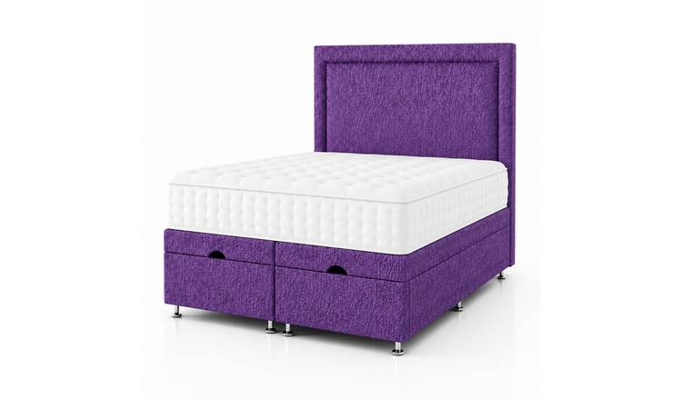 Comfy Deluxe Milan 4ft Small Double  Ottoman End Lift  Bed Set - Purple
