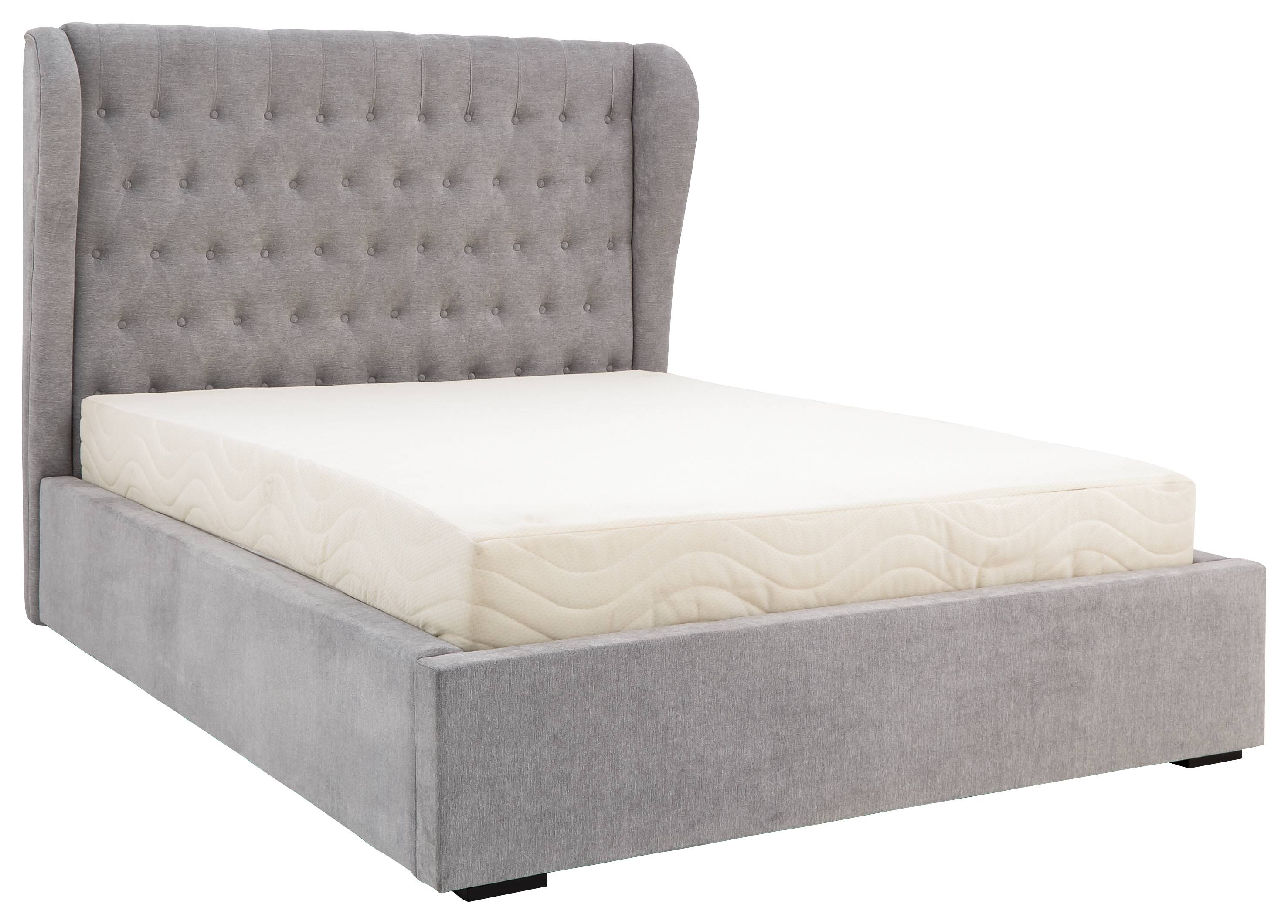 GFW Dakota Double Chenille End Lift Ottoman Bed with Mattress - Platinum - Image 3