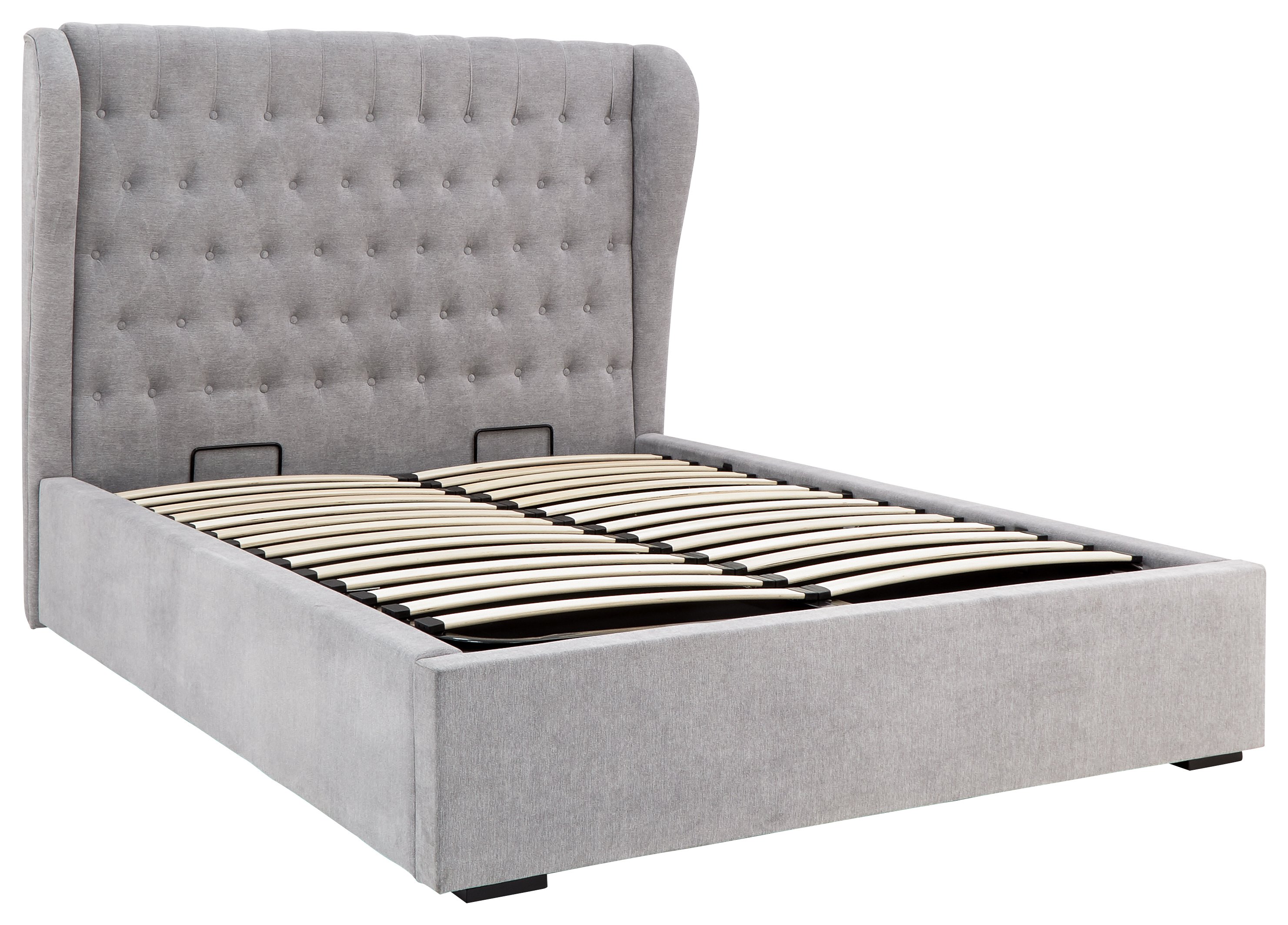 GFW Dakota Double Chenille End Lift Ottoman Bed with Mattress - Platinum - Image 4