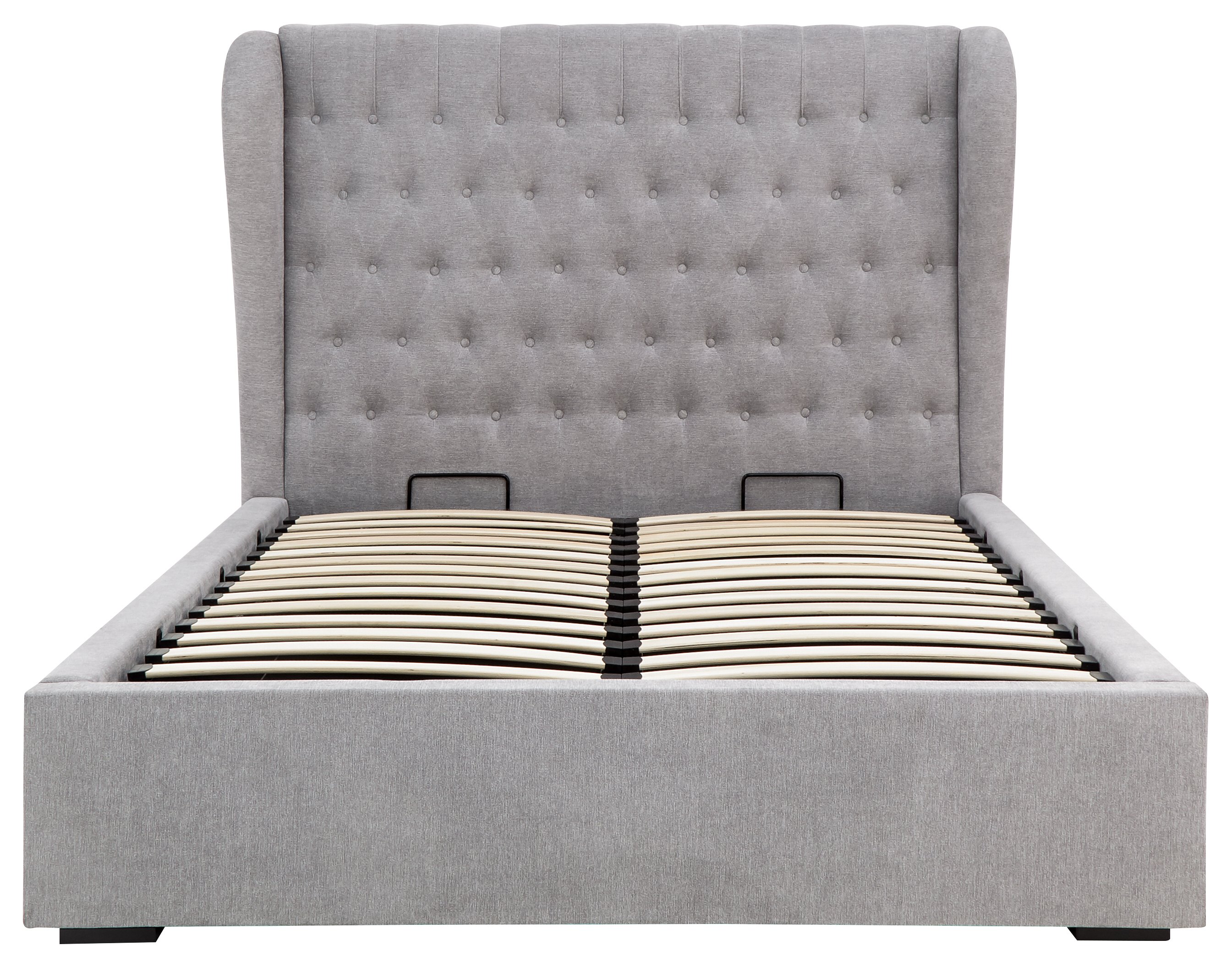 GFW Dakota Double Chenille End Lift Ottoman Bed with Mattress - Platinum - Image 6