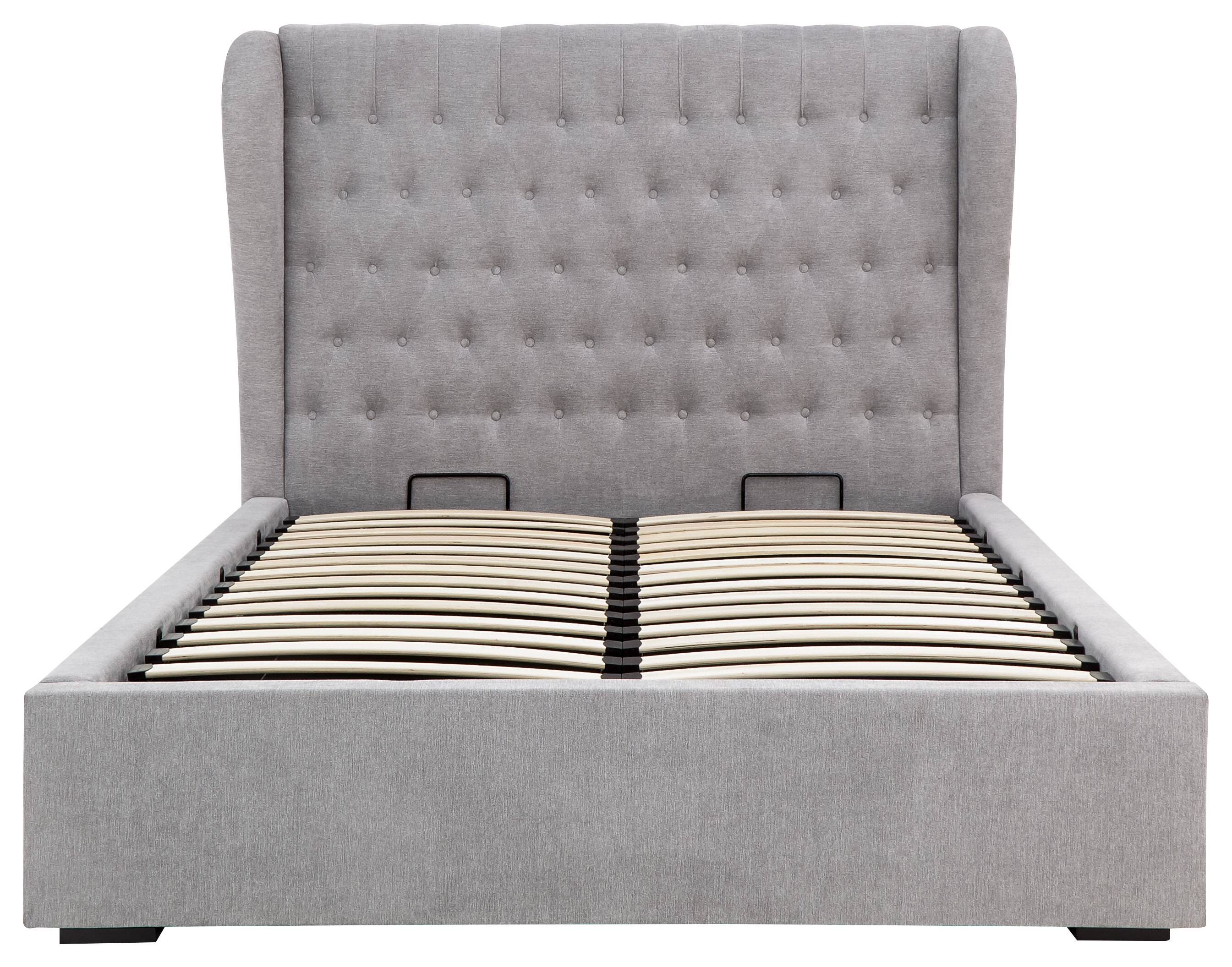 GFW Dakota Double Chenille End Lift Ottoman Bed with Mattress - Platinum - Image 6