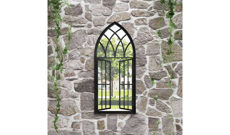 Walplus Iron Garden Mirror 3 cm Thick - Black - 100 x 45 cm