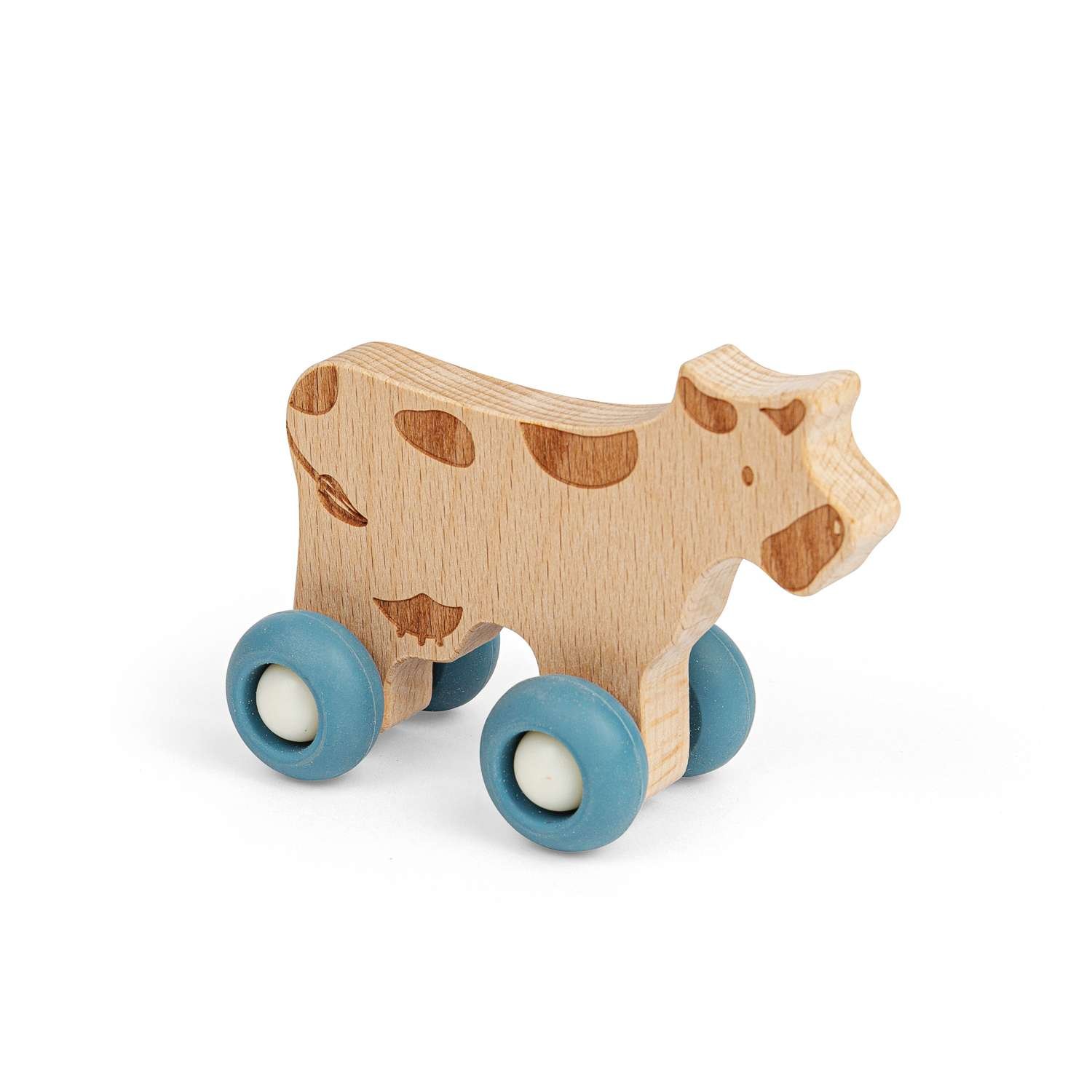 Bigjigs Toys Farm Animal on Wheels Cow - 12 Months + - Image 1