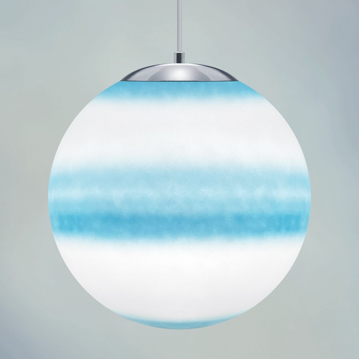 Energy Light Bulbs Sphere Ball Ceiling Pendant Light - Blue and White - Image 4