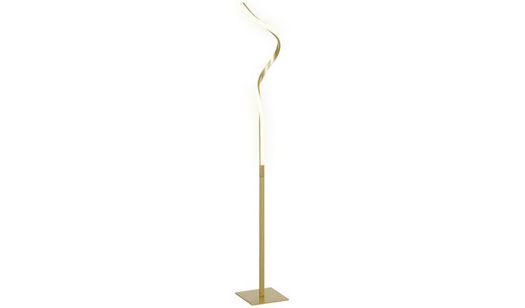 HOMCOM Spiral LED Floor Lamp Aluminium Frame - Gold