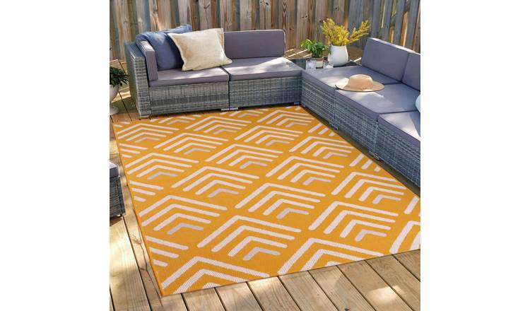 Mega Flooring Gold Modern Abstract Rug - 120 x 170cm