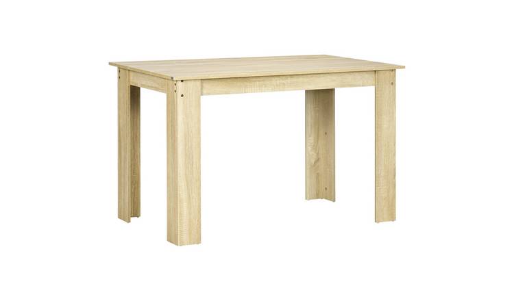 HOMCOM Wood Effect Tabletop 4 to 6 Seater Dining Table - Oak